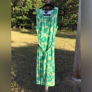 Lands' End Floral Pullover Knit Tank Dress M